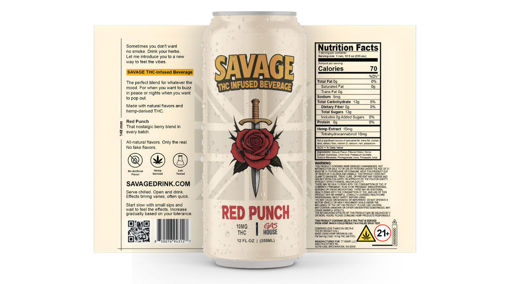 Savage Hemp THC-Infused Beverage Red Punch